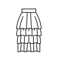 Tiered Layered Skirt Line Icon