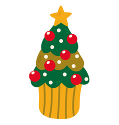 Christmas Cupcake In The Form Of A Christmas Tree