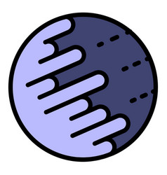 Space Planet Icon Color Outline