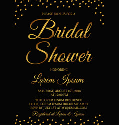 Bridal Shower Invitation Card Gold Confetti