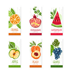 Fresh Fruit Juice Logo Design Set Watermelon