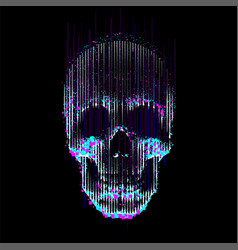 Glitch Line- Art Skull