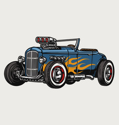 Hot Rod Car With Flame Decal