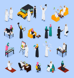 Muslim isometric arab 3d people saudi business Vector Image