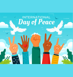 International Peace Day With Hands Pigeon Globe