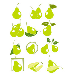 Pear set Royalty Free Vector Image - VectorStock
