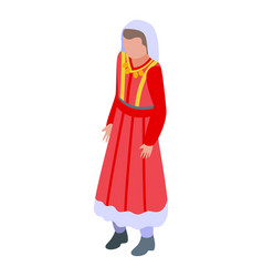 Macedonia Traditional Cloth Girl Icon Isometric