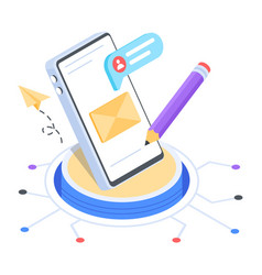 Get This Isometric Icon Of Mobile Email