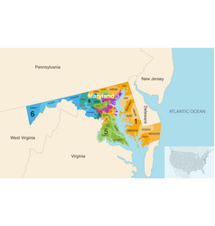 Maryland State Counties Colored By Congressional