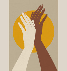 Sun With Lovely Hands Silhouette Poster