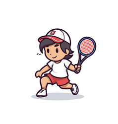 Tennis Player Cartoon Mascot Character Design