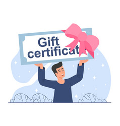 Man Holding Gift Certificate