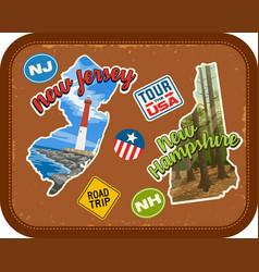 New Jersey Hampshire Travel Stickers