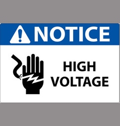 Notice High Voltage Label Sign