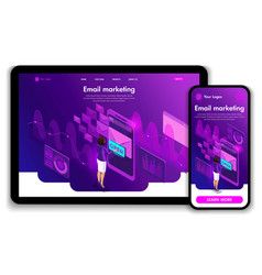 Website Template Landing Page Isometric Concept