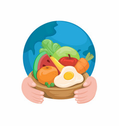 World Health Food Symbol Cartoon