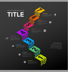 Infographic Stairs Steps Diagram Template On Dark