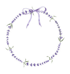 Lavender Wreath Hand Drawn Watercolor Floral