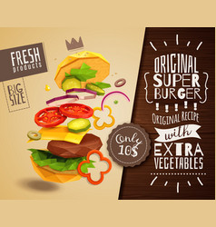 3d Hamburger Horizontal Poster