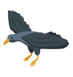 Dark Raven Icon Isometric Crow Bird