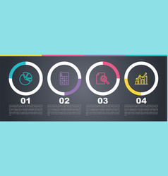 Set Line Pie Chart Infographic Calculator