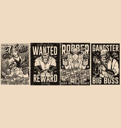 Mafia Black And White Posters Set