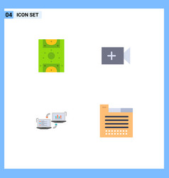 Modern Set 4 Flat Icons And Symbols