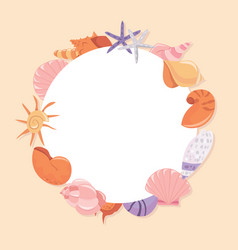 Cartoon Seashells Round Copyspace Background