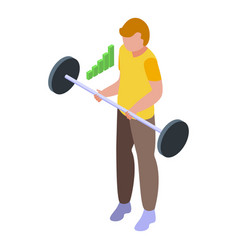 Doping Barbell Athlete Icon Isometric