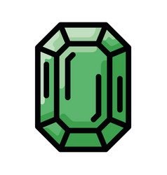 Isolated Colored Emerald Videogame Icon Flat