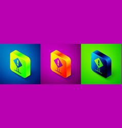 Isometric Exclamation Mark In Square Frame Icon