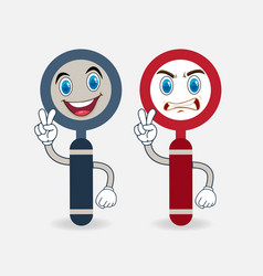 Magnifying Glass Cartoon Character Icon Happy