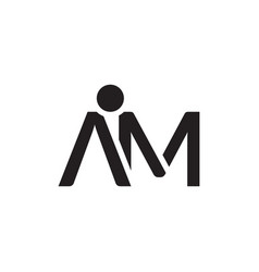 Letter Am Shape Of People Holding Hands Logo