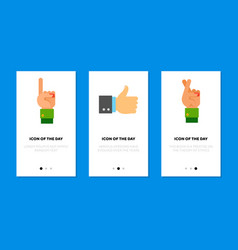 Popular Hand Gestures Flat Icon Set