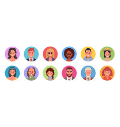 Set Of Diverse People Avatars