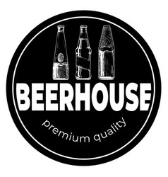 Beerhouse Dark Round Vintage Label