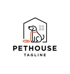 Dog Sitting In Pet House Logo Design