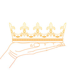 Hand Holding A Golden Crown