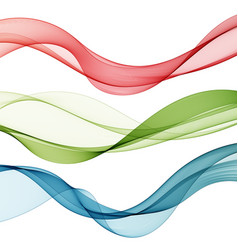 Set Of Colored Waves Abstract Set Decor