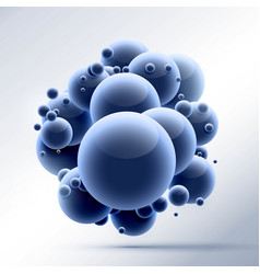 Group Of 3d Spheres In Blue Color