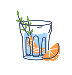 Infused Sparkling Water Glass With Rosemary