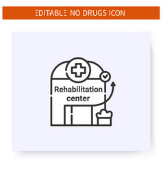 Rehabilitation Center Line Icon Editable