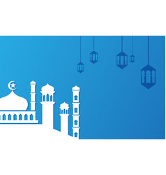 Simple Mosque Silhouette Background Template 2