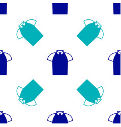 Blue Polo Shirt Icon Isolated Seamless Pattern