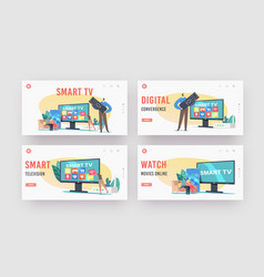 Smart Tv Landing Page Template Set Tiny Family