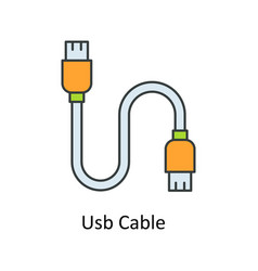 Usb Cable Fill Outline Icons Simple Sto