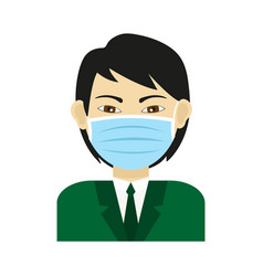 Young Asian Man Wearing Blue Surgical Face Mask