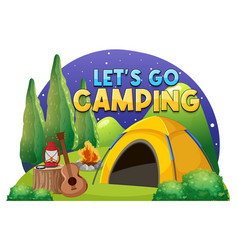 Camping Tent With Lets Go Text