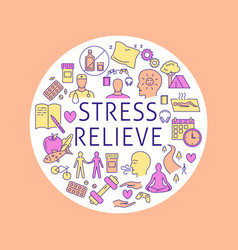 Healthcare And Stress Relieve Round Concept Banner