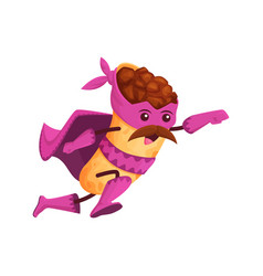 Cartoon Tex Mex Burrito Superhero Character Flying